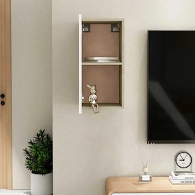 vidaXL Έπιπλο Τηλεόρασης Λευκό &amp; Sonoma Δρυς 30,5x30x60εκ. Επεξ. Ξύλο