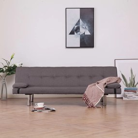 282192 282192 vidaXL Sofa Bed with Two Pillows Taupe Polyester μπεζ-γκρι, 1 Τεμάχιο