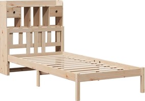 vidaXL Κρεβάτι Βιβλιοθήκη Χωρίς Στρώμα 75x190 εκ Μασίφ Ξύλο Πεύκο