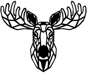 Διακοσμητικό Τοίχου Moose 891TNL3136 70x54cm Black Wallity Μέταλλο