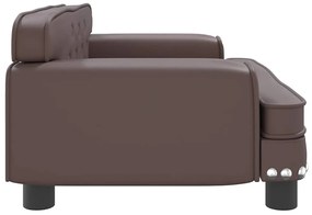 vidaXL Καναπές Παιδικός Καφέ 70 x 45 x 30 εκ. από Συνθετικό Δέρμα