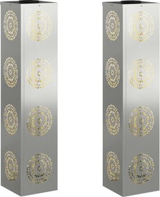 vidaXL Ηλιακό LED Φως Δρόμου 2 pcs Θερμό λευκό 18 x 18 x 80 εκ.