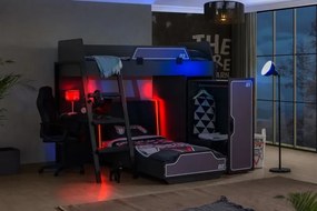 Stewehome Κρεβάτι κουκέτα με γραφείο και ντουλάπα