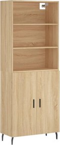 vidaXL Ντουλάπι Sonoma δρυς 69,5 x 34 x 180 εκ. από Επεξεργασμένο Ξύλο