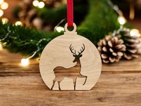 Σετ των 3 Intra απο ξύλο plywood 3mm-4mm πάχος – Χριστουγεννιάτικη Μπάλα ελαφιών 40x45 cm INTRAVECTRY-MY542727