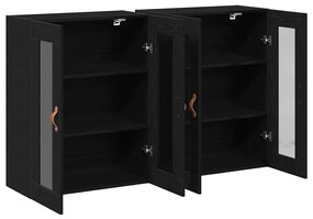 vidaXL Επιτοίχιο ντουλάπι 2 pcs Μαύρη δρυς 69.5 x 34 x 90 εκ.