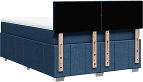 vidaXL Κρεβάτι Boxspring με Στρώμα Μπλε 140x200 εκ. Υφασμάτινο