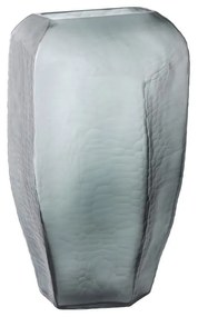 Βάζο Γυάλινο Ciseau 020147 20,5x11,5xH38cm Grey Γυαλί