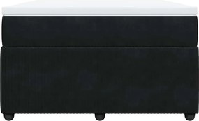 vidaXL Κρεβάτι Boxspring με Στρώμα Μαύρο 120x190 εκ. Βελούδινο