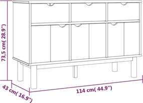 vidaXL Ντουλάπι OTTA 114 x 43 x 73,5 εκ. από Μασίφ Ξύλο Πεύκου