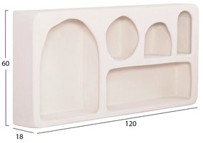 Ράφι Τοίχου Σειρά Santorini MDF Σε Υπολευκό 120x18x60Yεκ