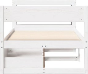 vidaXL Σκελετός Κρεβ. Χωρίς Στρώμα Λευκό 75x190 εκ Μασίφ Πεύκο