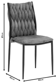 Καρέκλα Romany pakoworld βελουτέ ανθρακί-πόδι μαύρο - Μέταλλο - 101-000071