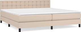 vidaXL Κρεβάτι Boxspring με Στρώμα Καπουτσίνο 200x200εκ.από Συνθ.Δέρμα