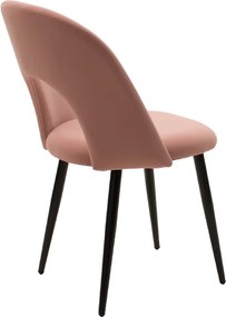 Καρέκλα Jonah pakoworld βελούδο ροζ-μαύρο πόδι