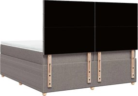 vidaXL Κρεβάτι Boxspring με Στρώμα Taupe 200x200 εκ. Υφασμάτινο