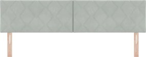 vidaXL LED κεφαλάρι Ανοιχτό γκρι 180 cm Βελούδο