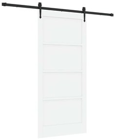 vidaXL Συρόμενη Πόρτα Χειροκίνητος Λευκό 93 x 202 cm Μασίφ ξύλο πεύκου