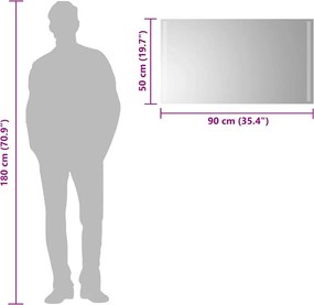 vidaXL Καθρέφτης Μπάνιου με LED 90x50 εκ.