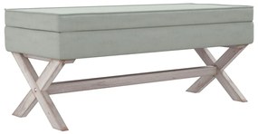 vidaXL Σκαμπό Αποθήκευσης Ανοιχτό Γκρι 110 x 45 x 49 εκ. Βελούδινο