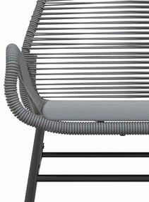 vidaXL Σετ Τραπεζαρίας Κήπου 7 τεμ. Γκρι Συνθ.Ρατάν/Γυαλί με Μαξιλάρια