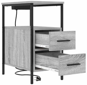 vidaXL Κομοδίνο Γκρι sonoma 30 x 48 x 61 εκ Επεξεργασμένο ξύλο