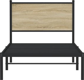 vidaXL Σκελετός Κρεβ. Χωρίς Στρώμα Sonoma Δρυς 80x200 εκ. Μεταλλικό