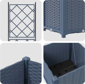vidaXL Γλάστρα Κήπου Γκρι 40 x 40 x 143 εκ. PP