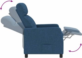 vidaXL Αναπαυτική Καρέκλα Μπλε Ύφασμα