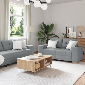 vidaXL Σετ καναπέδων 3 τεμαχίων με μαξιλάρια Ύφασμα Ανοιχτό Γκρι