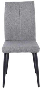 Καρέκλα Μεταλλική MINA Μαύρη/Ύφασμα Grey-Brown 43x56x97cm (Σετ 6 ΤΕΜ)