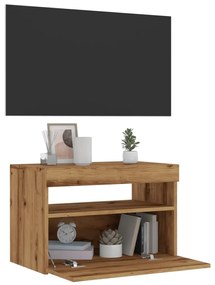 ντουλάπι τηλεόρασης vidaXL με φώτα LED Artisan Oak Κατασκευασμένο ξύλο