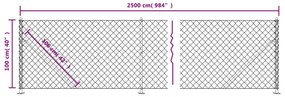 vidaXL Συρματόπλεγμα Περίφραξης Πράσινο 1x25 μ. με Βάσεις Φλάντζα