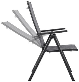 Καρέκλα - Πολυθρόνα ZURI C5700.01 Μεταλλική Πτυσσόμενη 7 Θέσεων με Textilene Γκρί 55x70x103Υ εκ. 2αδα 55x70x103 εκ.