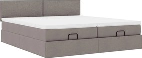 vidaXL Οθωμανικό κρεβάτι με στρώματα Taupe 200x200cm ύφασμα