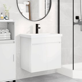 vidaXL Μονάδα μπάνιου με βρύση Λευκό 61 x 40 x 74,5 εκ.