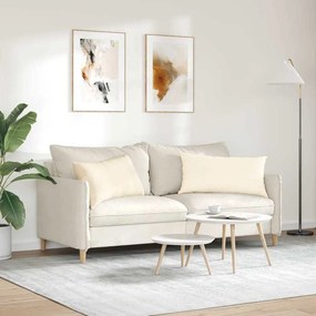 vidaXL Μαξιλάρι Καναπέ 2 pcs Κρεμ 80 x 40 cm Υφασμάτινο Κορντουρά