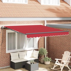 vidaXL Αναδιπλούμενη τέντα Κόκκινο 350 x 250 εκ Ύφασμα και αλουμίνιο