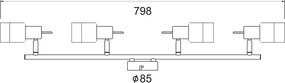 Σποτ Πολύφωτο Aca Platinum MC6564 Chrome