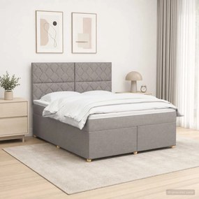 vidaXL Κρεβάτι box spring με στρώμα Taupe 140 x 200 cm Ύφασμα