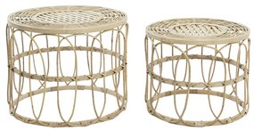 Σετ με 2 τραπέζια DKD Home Decor Καφέ 50 x 50 x 40 cm 50 x 50 x 41,5 cm