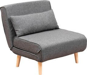 Πολυθρόνα-Κρεβάτι Σκούρο Γκρι FOLDE SINGLE 70x80x79