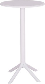 ΤΡΑΠΕΖΙ ΜΠΑΡ ΣΤΡΟΓΓΥΛΟ TERRIN HM6126.11 ΠΟΛΥΠΡΟΠΥΛΕΝΙΟ ΛΕΥΚΟ Φ60x106Υεκ.