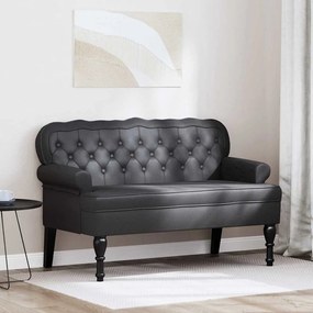 vidaXL Καναπές Chesterfield Μαύρο 119.5 x 64.5 x 75 εκ. Τεχνητό Δέρμα