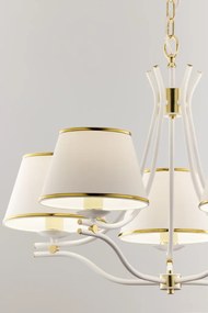 Κρεμαστό Πολύφωτο Samba Φ78cm 5xE27 Λευκό με Χρυσό