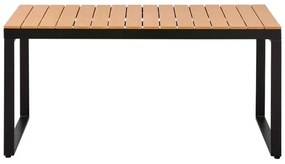 Τραπέζι κήπου Poseidon Megapap μεταλλικό - μασίφ ξύλο χρώμα μαύρο - καρυδί 150x82x75εκ.