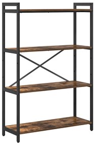vidaXL Βιβλιοθήκη Καπνιστή δρυς 80 x 30 x 118 εκ Επεξεργασμένο ξύλο