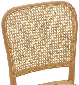 Καρέκλα Kalliope φυσικό ξύλο οξιάς-φυσικό rattan 45x50x89εκ 45x50x89 εκ.