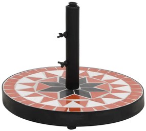 vidaXL Βάση Ομπρέλας Στρογγυλή Τερακότα και Λευκό 12 κιλών