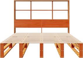 vidaXL Κρεβάτι Βιβλιοθήκη Χωρίς Στρώμα Καφέ 120x200 εκ Μασίφ Πεύκο